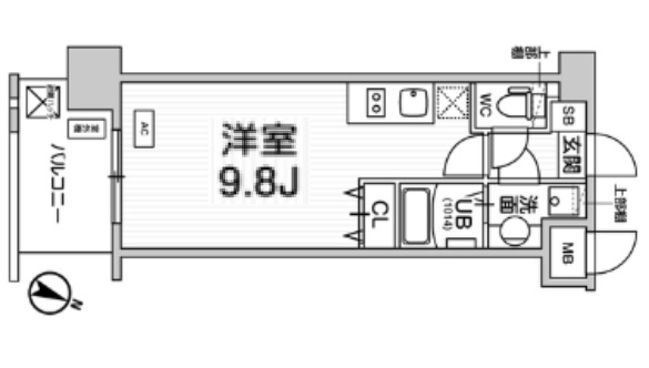 神戸市中央区下山手通(JR東海道本線(近畿)元町)のマンション賃貸物件 間取画像