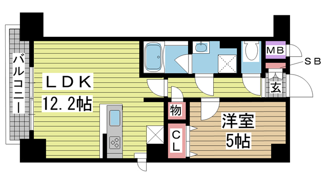 神戸市長田区苅藻通(JR山陽本線新長田)のマンション賃貸物件 間取画像