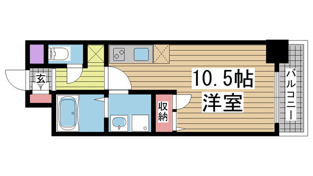 神戸市中央区日暮通(JR東海道本線(近畿)三ノ宮)のマンション賃貸物件 間取画像
