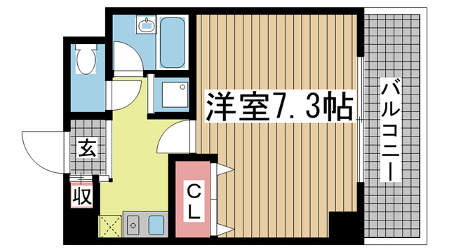 神戸市兵庫区上沢通(神戸市営地下鉄線湊川公園)のマンション賃貸物件 間取画像