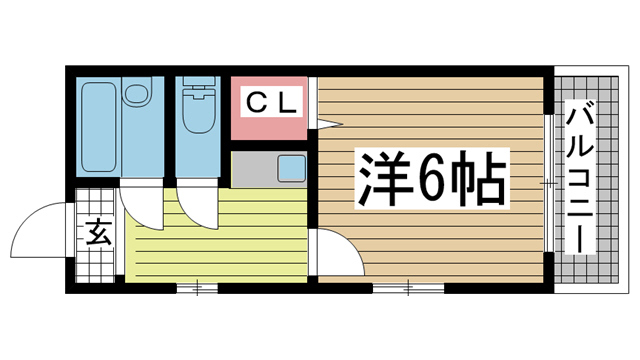 神戸市灘区神ノ木通(JR東海道本線(近畿)六甲道)のアパート賃貸物件 間取画像