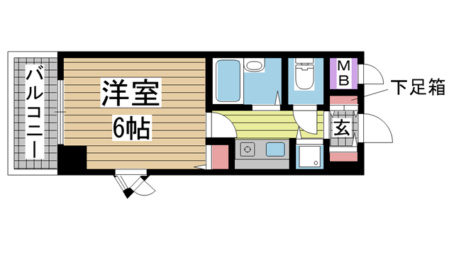 神戸市中央区八幡通(JR東海道本線(近畿)三ノ宮)のマンション賃貸物件 間取画像