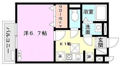 神戸市東灘区西岡本(JR東海道本線(近畿)住吉)のアパート賃貸物件 間取画像
