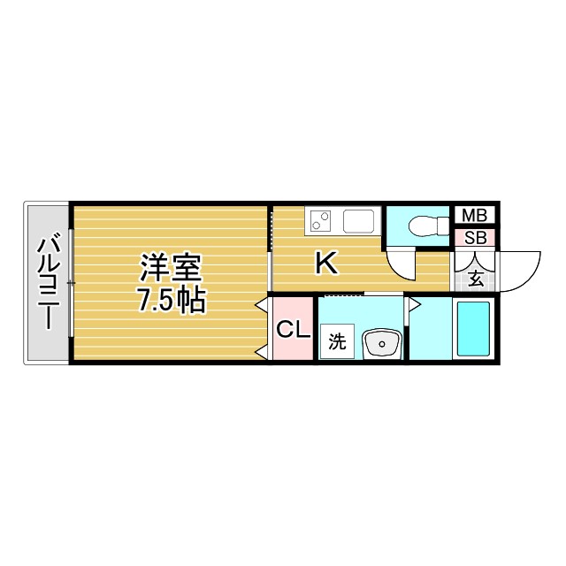 神戸市須磨区一ノ谷町(山陽電鉄線須磨浦公園)のアパート賃貸物件 間取画像