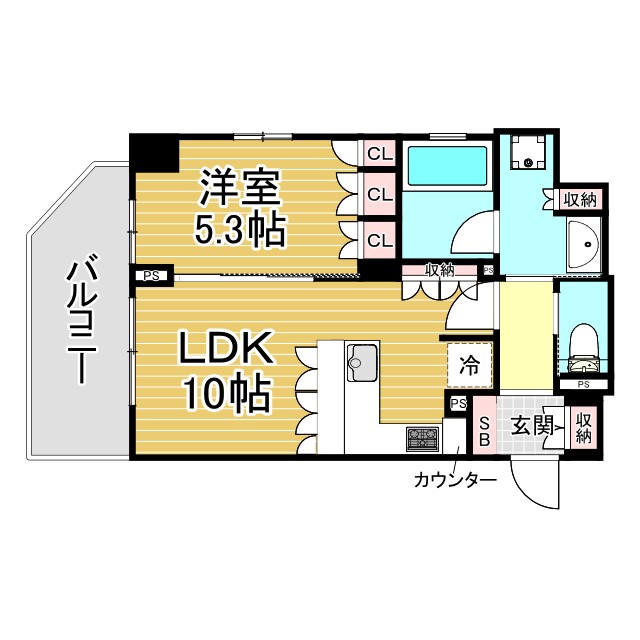 神戸市中央区八幡通(JR東海道本線(近畿)三ノ宮)のマンション賃貸物件 間取画像