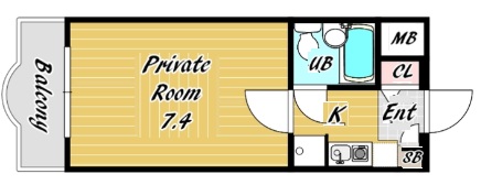 神戸市中央区割塚通(阪急神戸線春日野道)のマンション賃貸物件 間取画像