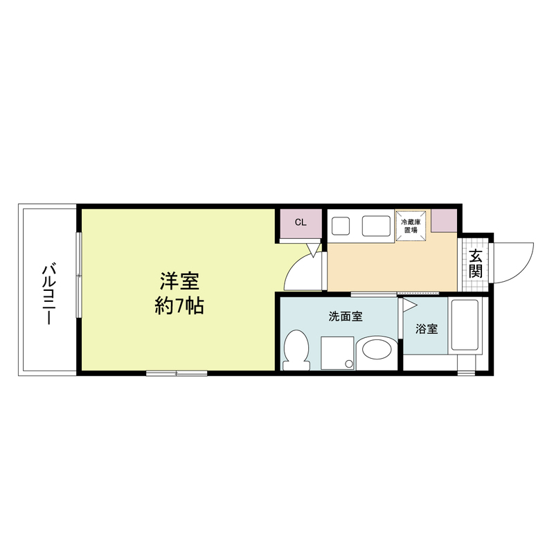 神戸市兵庫区水木通(神戸高速線大開)のマンション賃貸物件 間取画像