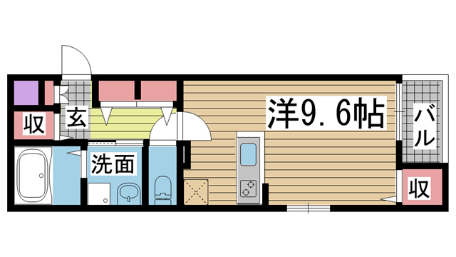神戸市兵庫区下沢通(神戸市営地下鉄線上沢)のマンション賃貸物件 間取画像