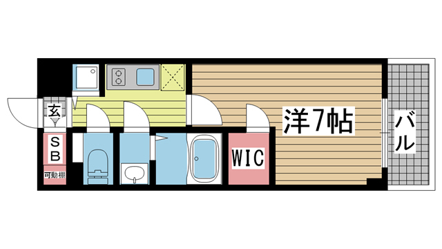 神戸市中央区磯上通(JR東海道本線(近畿)三ノ宮)のマンション賃貸物件 間取画像