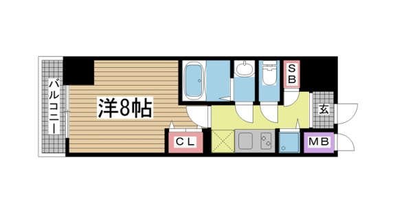 神戸市中央区磯上通(JR東海道本線(近畿)三ノ宮)のマンション賃貸物件 間取画像