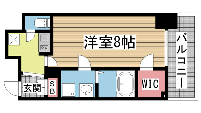 神戸市中央区御幸通(JR東海道本線(近畿)三ノ宮)のマンション賃貸物件 間取画像