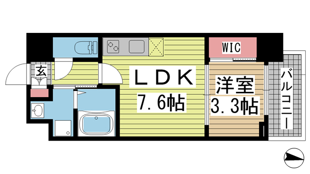 神戸市中央区海岸通(JR東海道本線(近畿)元町)のマンション賃貸物件 間取画像