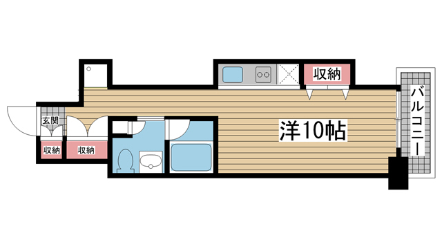 神戸市中央区磯上通(JR東海道本線(近畿)三ノ宮)のマンション賃貸物件 間取画像