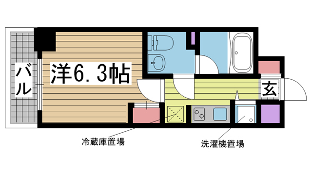 神戸市長田区大橋町(JR山陽本線新長田)のマンション賃貸物件 間取画像