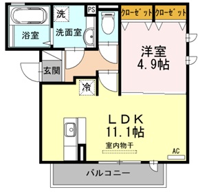 神戸市北区谷上東町(神戸地下鉄北神線谷上)のアパート賃貸物件 間取画像