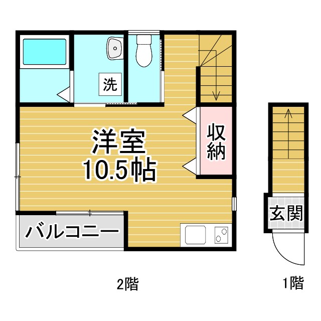 神戸市兵庫区御崎町(JR和田岬線和田岬)のアパート賃貸物件 間取画像