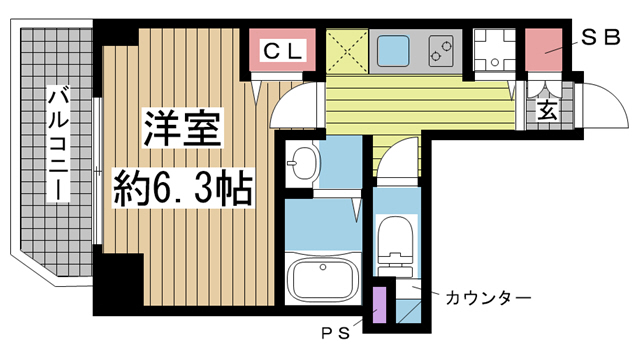 神戸市中央区八雲通(阪急神戸線春日野道)のアパート賃貸物件 間取画像