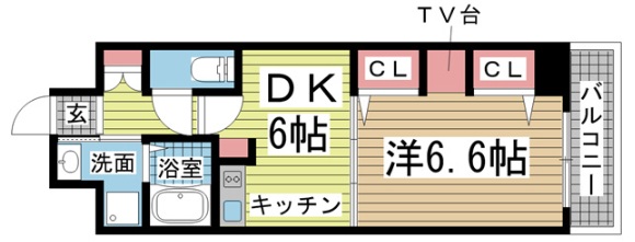 神戸市中央区加納町(JR東海道本線(近畿)三ノ宮)のマンション賃貸物件 間取画像