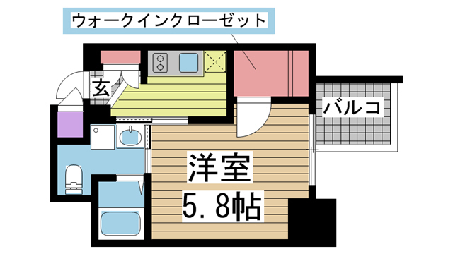 神戸市中央区御幸通(JR東海道本線(近畿)三ノ宮)のマンション賃貸物件 間取画像