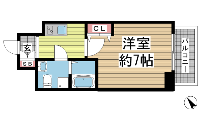 神戸市中央区海岸通(JR東海道本線(近畿)元町)のマンション賃貸物件 間取画像