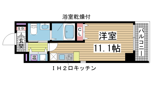 神戸市中央区磯辺通(JR東海道本線(近畿)三ノ宮)のマンション賃貸物件 間取画像