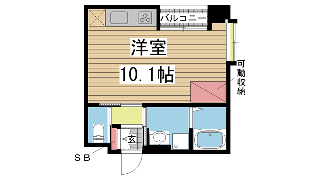 神戸市中央区坂口通(JR東海道本線(近畿)灘)のマンション賃貸物件 間取画像