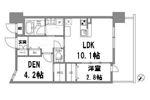 神戸市兵庫区大開通(神戸高速線新開地)のマンション賃貸物件 間取画像