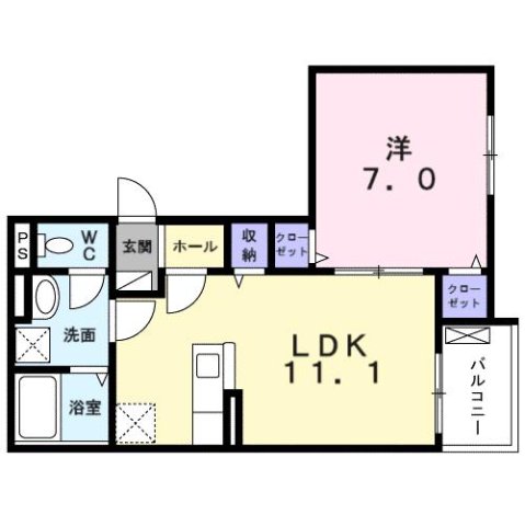 尼崎市瓦宮(阪急神戸線園田)のアパート賃貸物件 間取画像