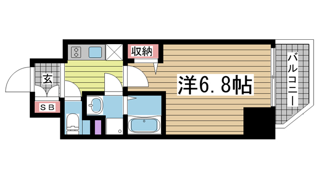 神戸市中央区海岸通(JR東海道本線(近畿)元町)のマンション賃貸物件 間取画像