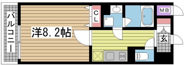 神戸市中央区元町通(JR東海道本線(近畿)元町)のマンション賃貸物件 間取画像