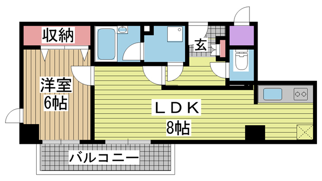 神戸市中央区二宮町(JR東海道本線(近畿)三ノ宮)のマンション賃貸物件 間取画像