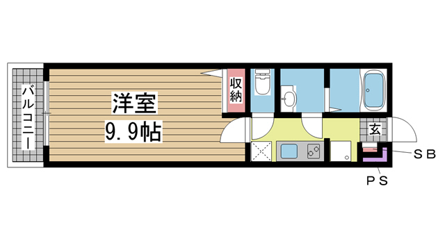 神戸市兵庫区駅南通(JR山陽本線兵庫)のマンション賃貸物件 間取画像