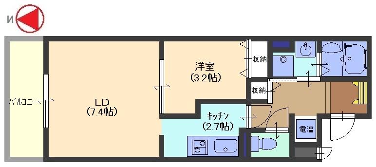 西宮市丸橋町(阪急神戸線西宮北口)のマンション賃貸物件 間取画像