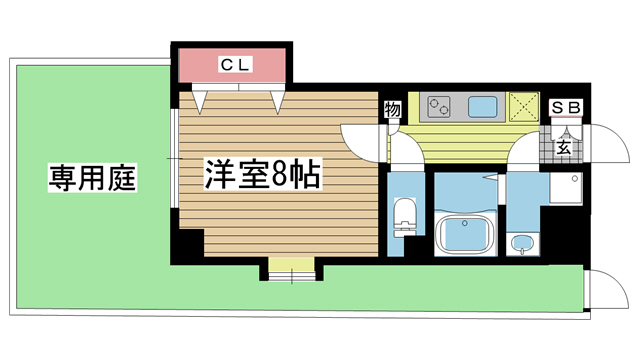 神戸市灘区備後町(JR東海道本線(近畿)六甲道)のマンション賃貸物件 間取画像