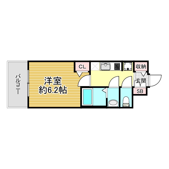 神戸市兵庫区水木通(神戸高速線新開地)のマンション賃貸物件 間取画像