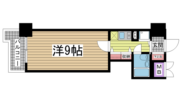 神戸市長田区大橋町(JR山陽本線新長田)のマンション賃貸物件 間取画像