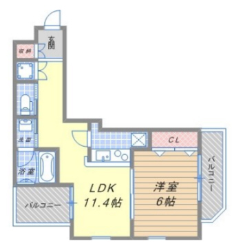 神戸市長田区松野通(JR山陽本線新長田)のマンション賃貸物件 間取画像