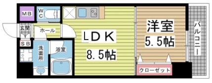 神戸市兵庫区三川口町(JR山陽本線兵庫)のマンション賃貸物件 間取画像