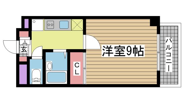 神戸市中央区下山手通(JR東海道本線(近畿)三ノ宮)のマンション賃貸物件 間取画像