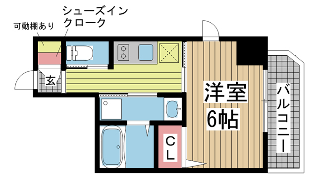 神戸市中央区楠町(JR東海道本線(近畿)神戸)のマンション賃貸物件 間取画像