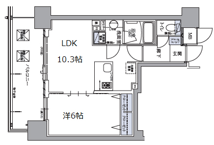 神戸市中央区下山手通(JR東海道本線(近畿)元町)のマンション賃貸物件 間取画像