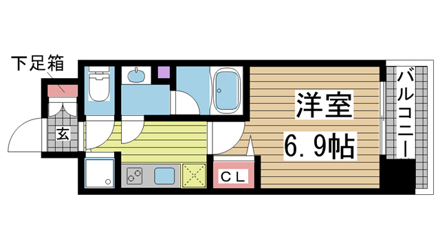 神戸市中央区割塚通(JR東海道本線(近畿)灘)のマンション賃貸物件 間取画像