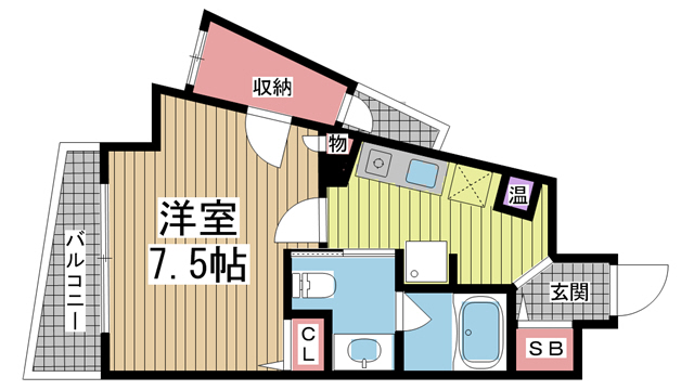 神戸市中央区相生町(JR東海道本線(近畿)神戸)のマンション賃貸物件 間取画像
