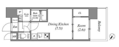 神戸市兵庫区大開通(神戸高速線新開地)のマンション賃貸物件 間取画像