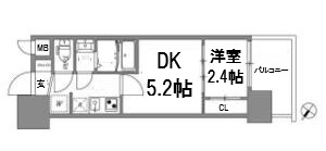 神戸市兵庫区大開通(神戸高速線新開地)のマンション賃貸物件 間取画像