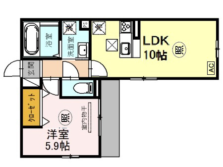 神戸市中央区花隈町(JR東海道本線(近畿)元町)のアパート賃貸物件 間取画像