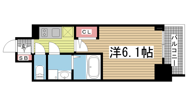 神戸市兵庫区西多聞通(JR東海道本線(近畿)神戸)のマンション賃貸物件 間取画像