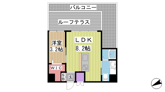 神戸市兵庫区西橘通(JR東海道本線(近畿)神戸)のマンション賃貸物件 間取画像