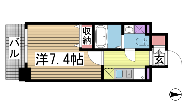 神戸市兵庫区門口町(JR山陽本線兵庫)のマンション賃貸物件 間取画像