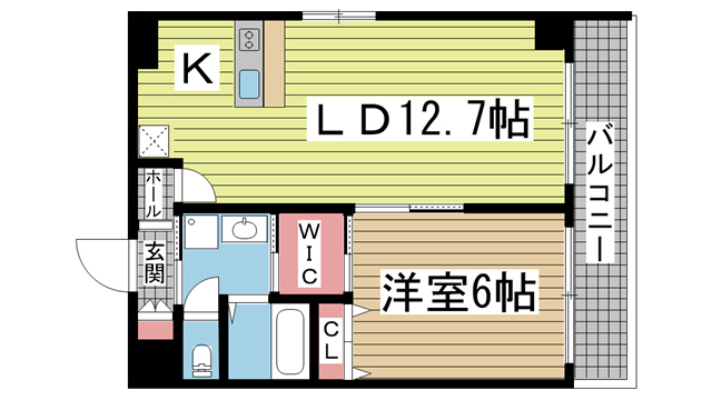 神戸市中央区生田町(神戸市営地下鉄線新神戸)のマンション賃貸物件 間取画像